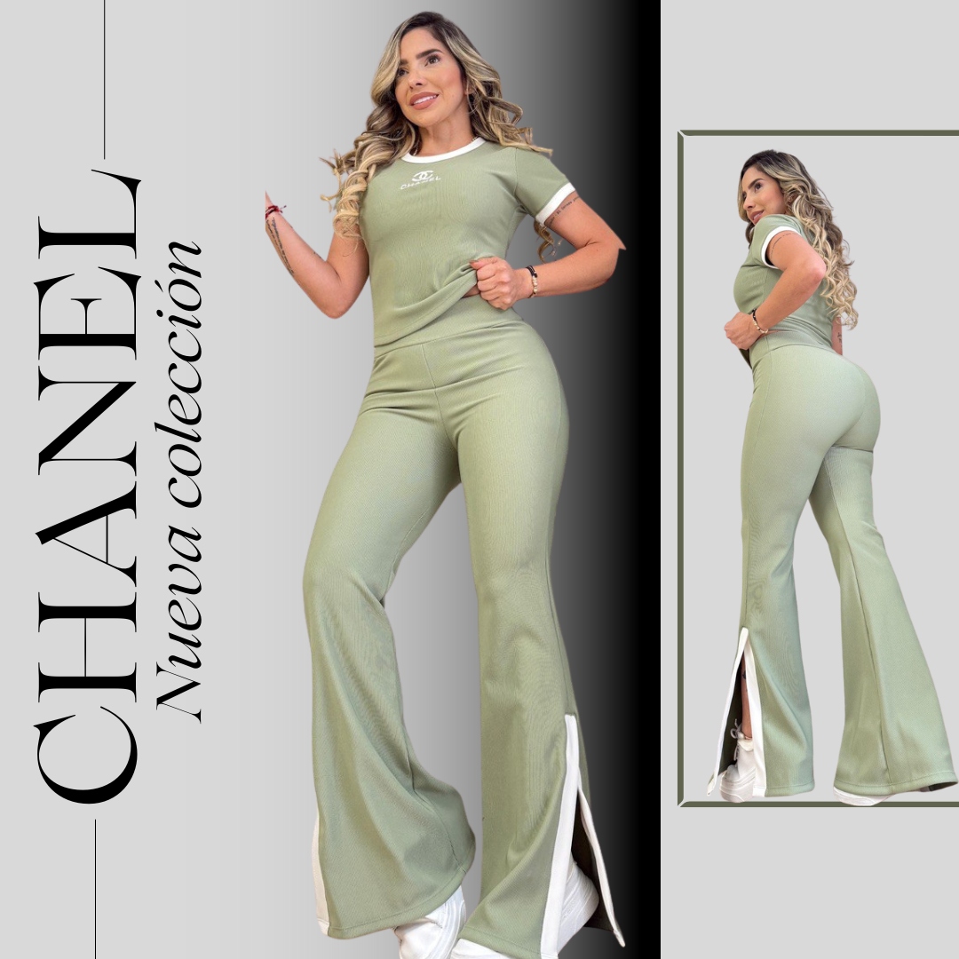 Conjunto Rib Bordado Chanel