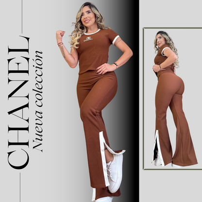 Conjunto Rib Bordado Chanel