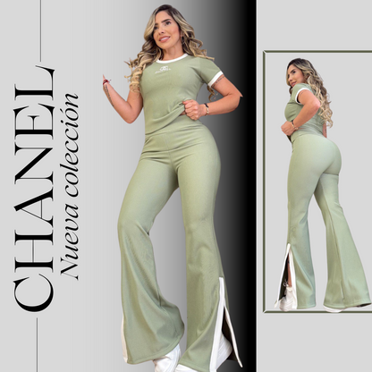 Conjunto Rib Bordado Chanel